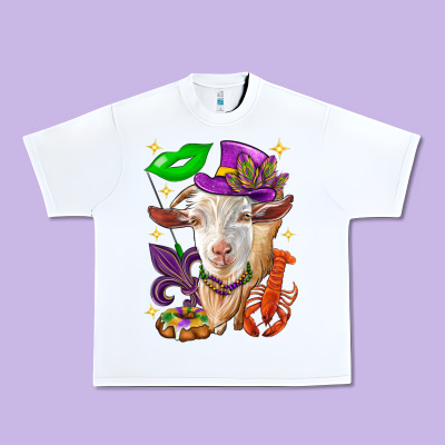 Mardi Gras Goat Urban Heavy Tee Designed By Howdyjamesfarm