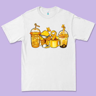 Childhood Cancer Coffee Premium Tee Designed By Jasminsmagicworld