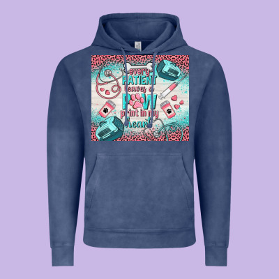Every Patient Leaves A Paw Print In My Heart Vintage Hoodie Designed By Tumblerdesignbyshophia