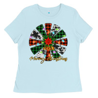 Baby Blue merry christmas windmill Ladies Tee - Jasminsmagicworld
