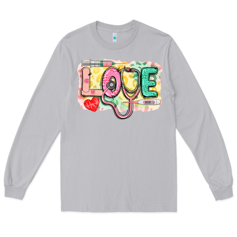 Love Nursing Leopard Background Long Sleeve Tee by CowGirlArtShop | Teevron