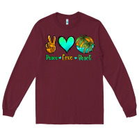 Burgundy peace love beach Long Sleeve Tee - Jasminsmagicworld