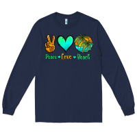 Navy peace love beach Long Sleeve Tee - Jasminsmagicworld