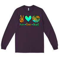 Plum peace love beach Long Sleeve Tee - Jasminsmagicworld