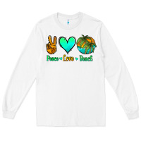 White peace love beach Long Sleeve Tee - Jasminsmagicworld