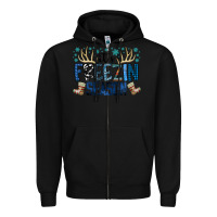 Black freezin season Zipper Hoodie - SublimationCraftShop