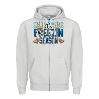 Dove Grey freezin season Zipper Hoodie - SublimationCraftShop