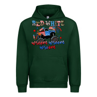 Forest Green red white wroom wroom wroom Urban Hoodie - AdoDesignShop