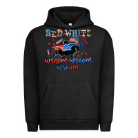 Pigment Black red white wroom wroom wroom Urban Hoodie - AdoDesignShop