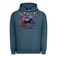 Pigment Midnight Navy red white wroom wroom wroom Urban Hoodie - AdoDesignShop