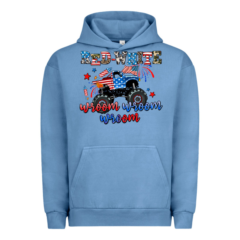 Red White Wroom Wroom Wroom Urban Hoodie by AdoDesignShop | Teevron
