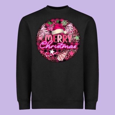 Pink Merry Christmas Heavyweight Sweatshirt Designed By Fadigitalartstudio