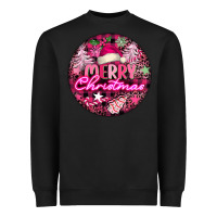 Black pink merry christmas Heavyweight Sweatshirt - FaDigitalArtStudio