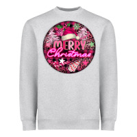 Heather Grey pink merry christmas Heavyweight Sweatshirt - FaDigitalArtStudio