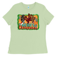 Matcha merry christmas cactus Ladies Tee - Jasminsmagicworld