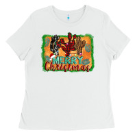 White merry christmas cactus Ladies Tee - Jasminsmagicworld