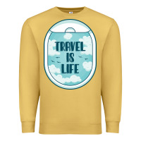 Antique Gold Travel Is Life Funny Traveling Gift Premium Sweatshirt - minhPixels