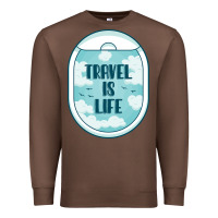 Chestnut Travel Is Life Funny Traveling Gift Premium Sweatshirt - minhPixels