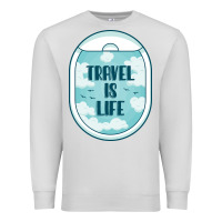 Dove Grey Travel Is Life Funny Traveling Gift Premium Sweatshirt - minhPixels