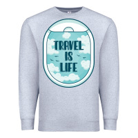 Heather Grey Travel Is Life Funny Traveling Gift Premium Sweatshirt - minhPixels