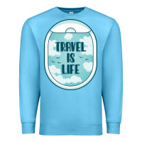 Ocean Blue Travel Is Life Funny Traveling Gift Premium Sweatshirt - minhPixels