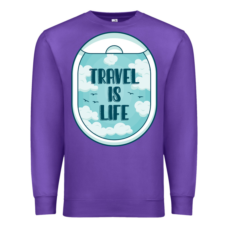 Travel Is Life Funny Traveling Gift Premium Sweatshirt by minhPixels | Teevron