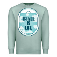 Seafoam Travel Is Life Funny Traveling Gift Premium Sweatshirt - minhPixels