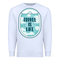White Travel Is Life Funny Traveling Gift Premium Sweatshirt - minhPixels