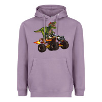 Lavender monster truck and t rex dinosaur Heavyweight Hoodie - Artiststas