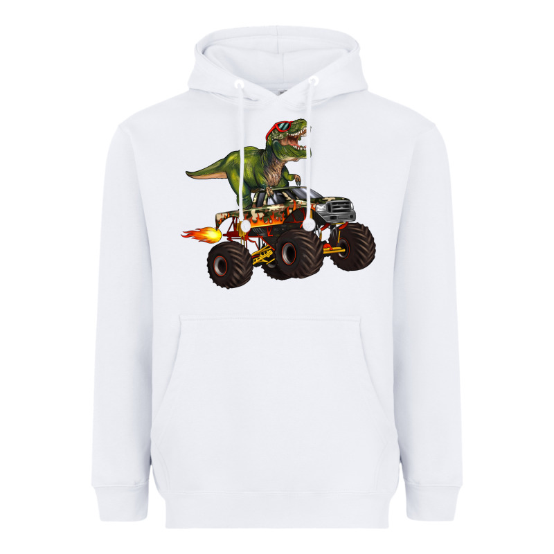 Monster Truck And T Rex Dinosaur Heavyweight Hoodie by Artiststas | Teevron