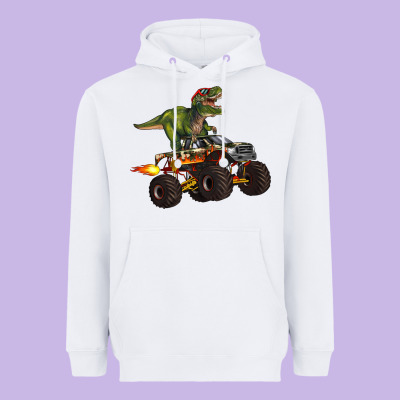 Monster Truck And T Rex Dinosaur Heavyweight Hoodie Designed By Artiststas