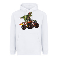White monster truck and t rex dinosaur Heavyweight Hoodie - Artiststas