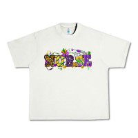 Pistachio Mardi Gras Day nurse Urban Heavy Tee - HowdyJamesFarm