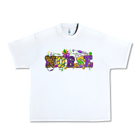 White Mardi Gras Day nurse Urban Heavy Tee - HowdyJamesFarm