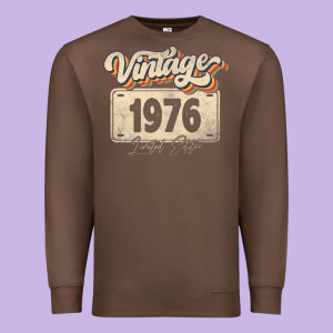 46 Year Old Vintage 1976 Men Women 46th Birthday Decor Premium Sweatshirt Designed By Minhpixels