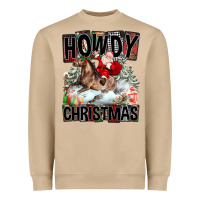 Howdy Christmas Rodeo Santa Heavyweight Sweatshirt | Teevron