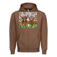 Chestnut easter cow Zipper Hoodie - CowhideDigitalArt