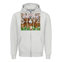 Dove Grey easter cow Zipper Hoodie - CowhideDigitalArt