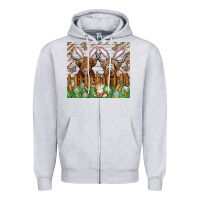 Heather Grey easter cow Zipper Hoodie - CowhideDigitalArt