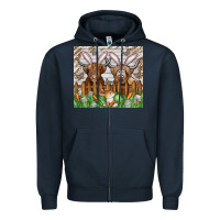 Navy easter cow Zipper Hoodie - CowhideDigitalArt