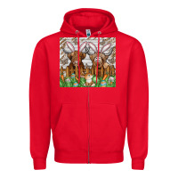 Red easter cow Zipper Hoodie - CowhideDigitalArt