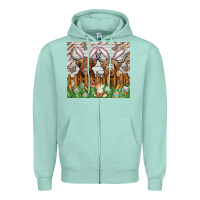 Seafoam easter cow Zipper Hoodie - CowhideDigitalArt