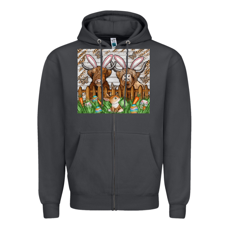 Easter Cow Zipper Hoodie by CowhideDigitalArt | Teevron