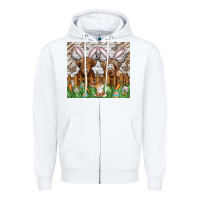 White easter cow Zipper Hoodie - CowhideDigitalArt
