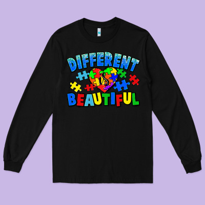 Different Is Beautiful Autism Long Sleeve Tee Designed By Cowgirlartshop