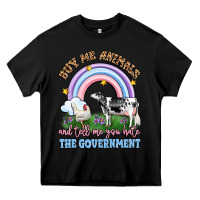 Black buy me animals and tell me you hate the government Heavy Core Tee - LillyAllenDesigns