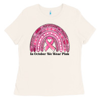 Bone in october we wear pink breast cancer awareness rainbow Ladies Tee - Jasminsmagicworld