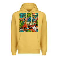 Antique Gold western cactus aztec seamless pattern Premium Hoodie - BundleAndBundleShop