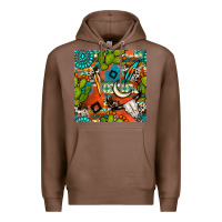 Chestnut western cactus aztec seamless pattern Premium Hoodie - BundleAndBundleShop