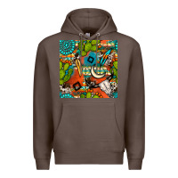 Coffee western cactus aztec seamless pattern Premium Hoodie - BundleAndBundleShop